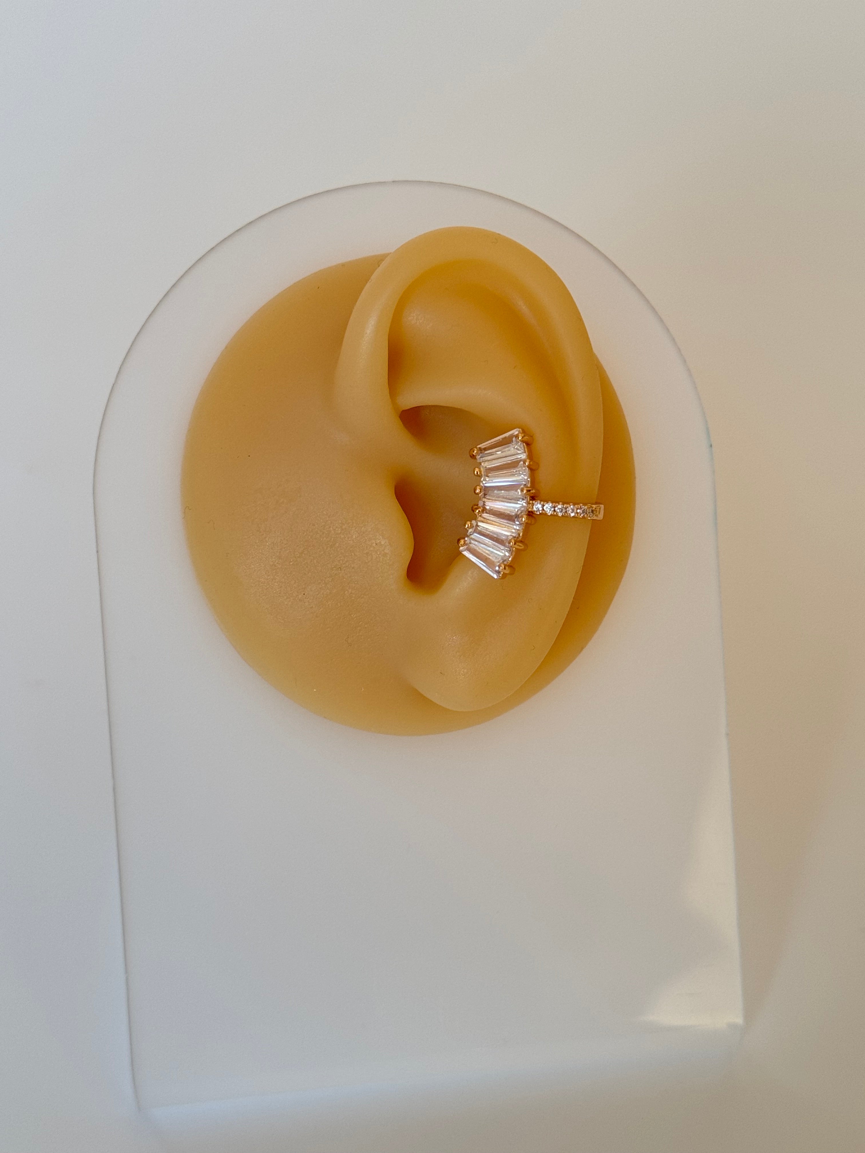 İTHAL TAŞ DETAYLI GOLD KIKIRDAK KÜPE EARCUFF