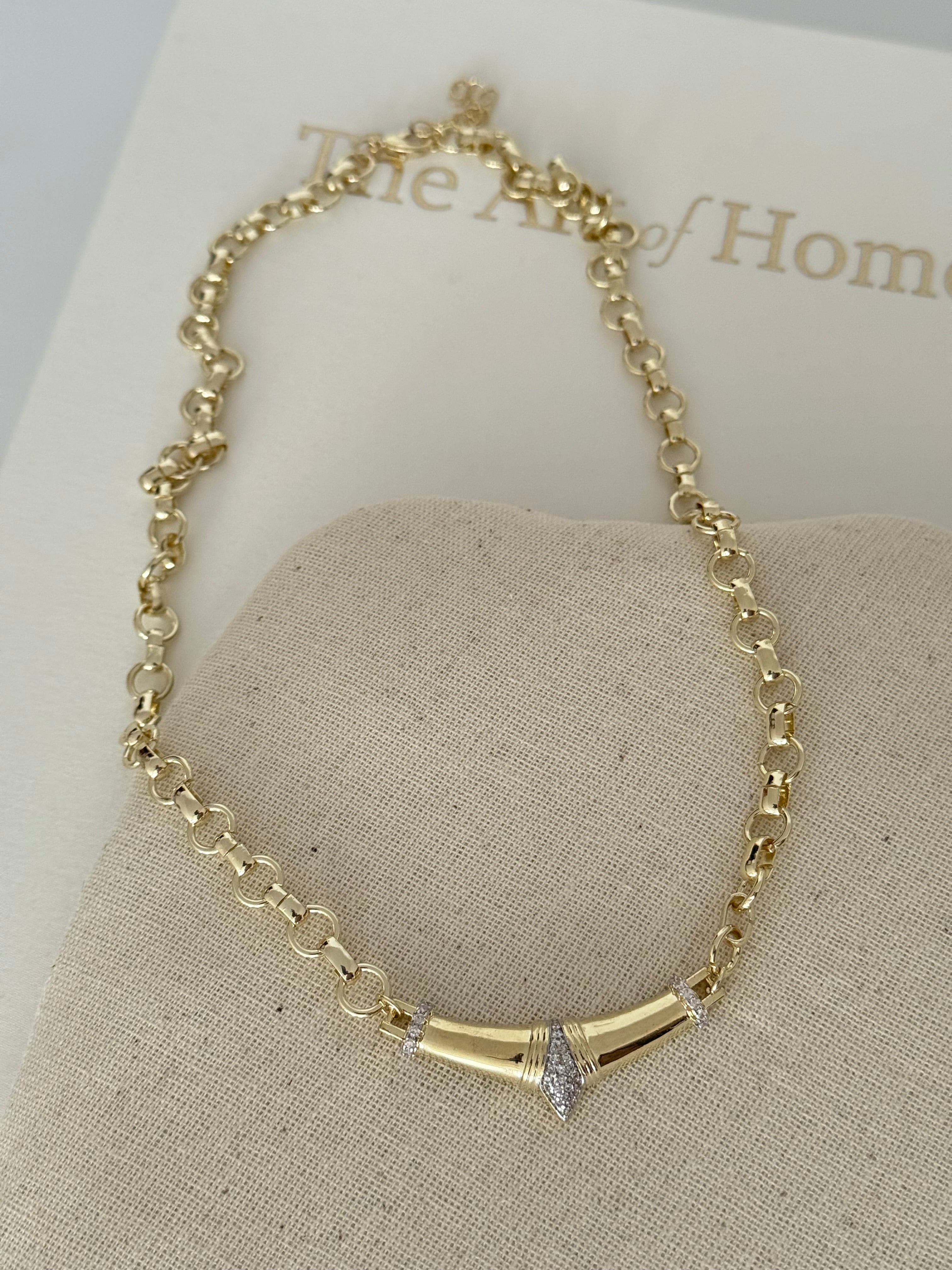 ELİSE ZİNCİR DETAYLI GOLD KOLYE