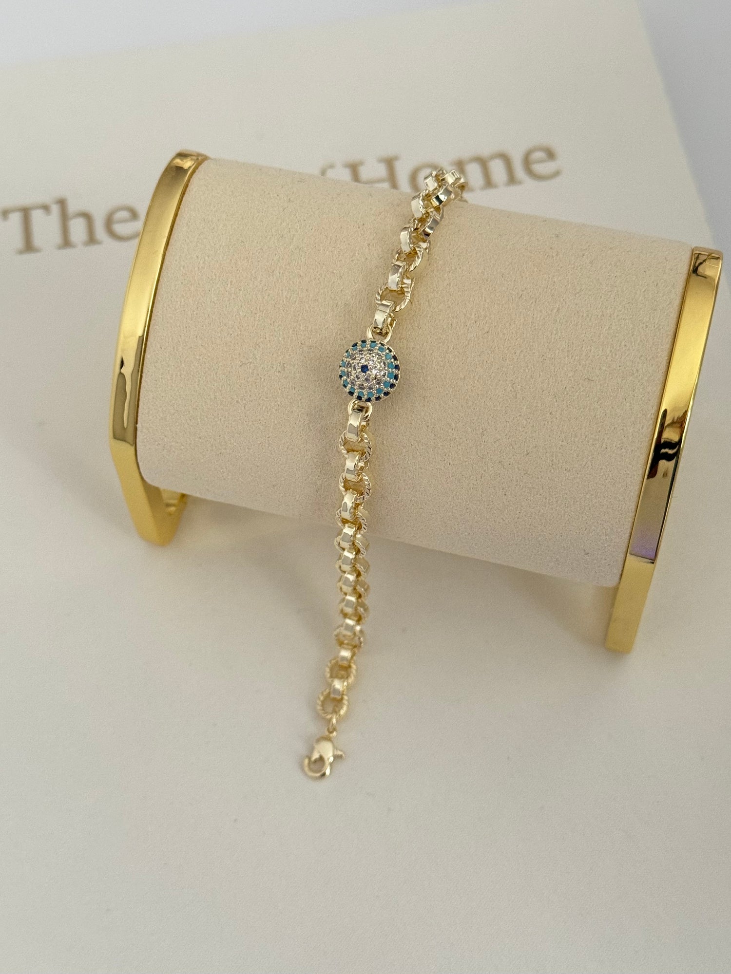 ESMİELLE NAZAR BONCUK DETAYLI GOLD BİLEKLİK