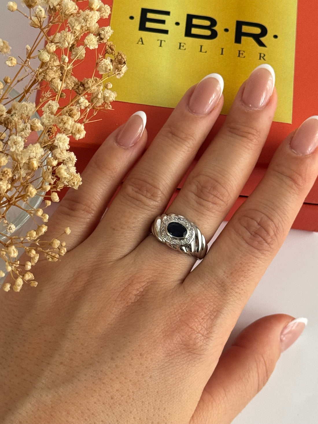 İTHAL MAVİ TAŞLI SİLVER AYARLANABİLİR YÜZÜK