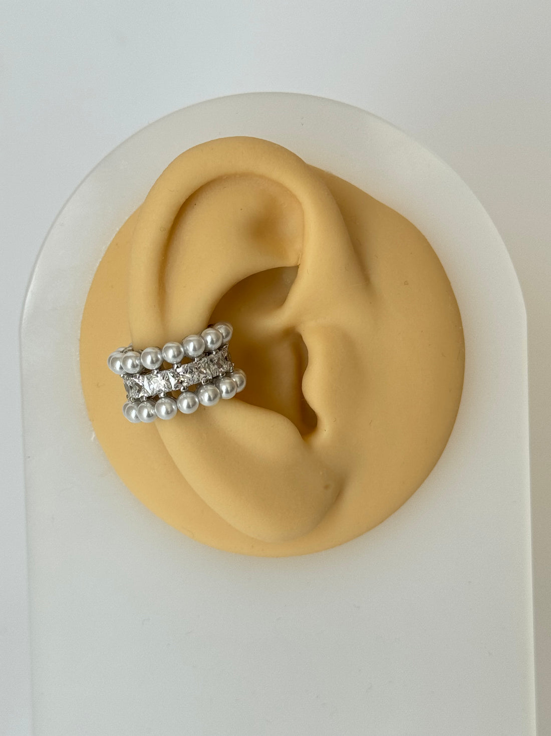 NAMİ İNCİ DETAYLI SİLVER KIKIRDAK KÜPE EARCUFF