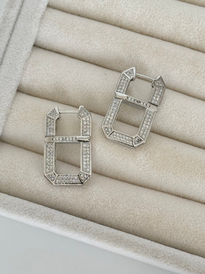 NARE İTHAL TAŞ DETAYLI SİLVER LEYLA KÜPE