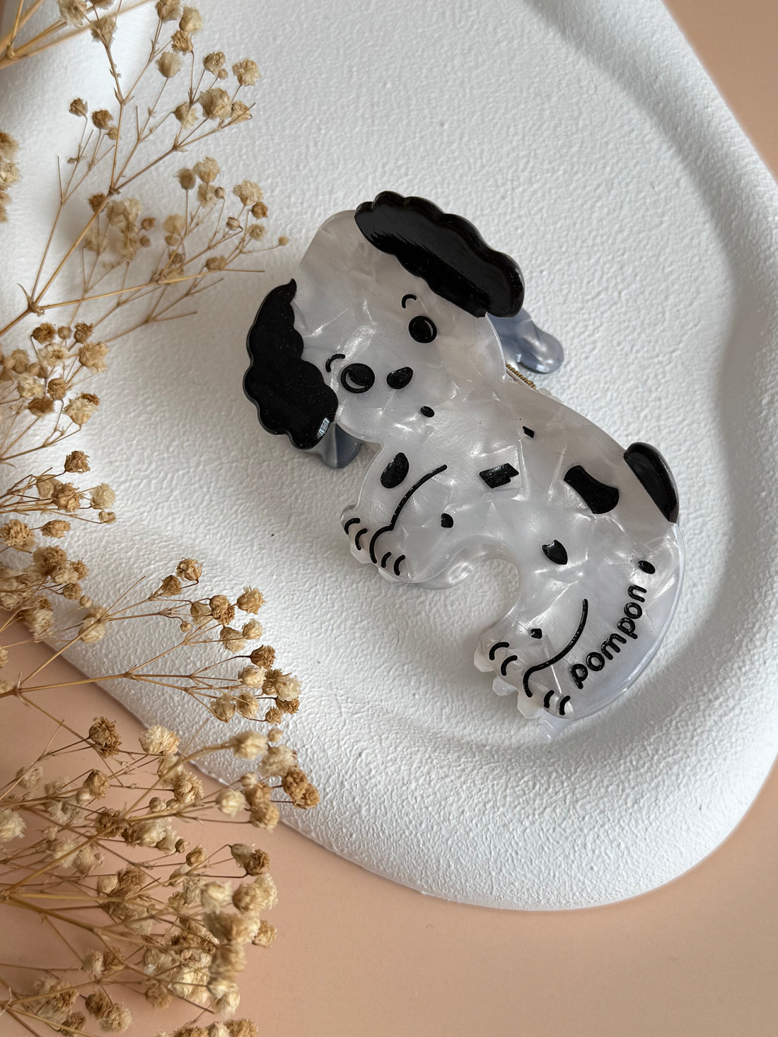 İTHAL KÖPEK DESENLİ KEMİK MANDAL TOKA