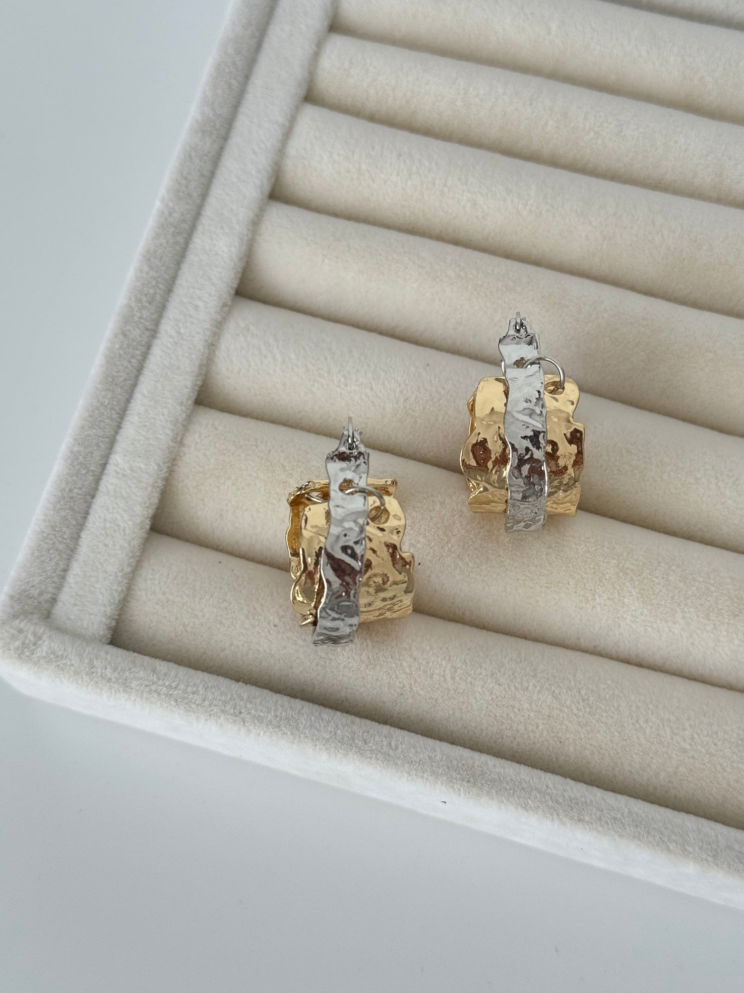 İTHAL ÇİFT RENK GOLD HALKA KÜPE