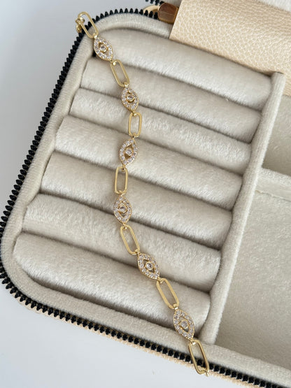 NAVAZ GÖZ DETAYLI GOLD BİLEKLİK