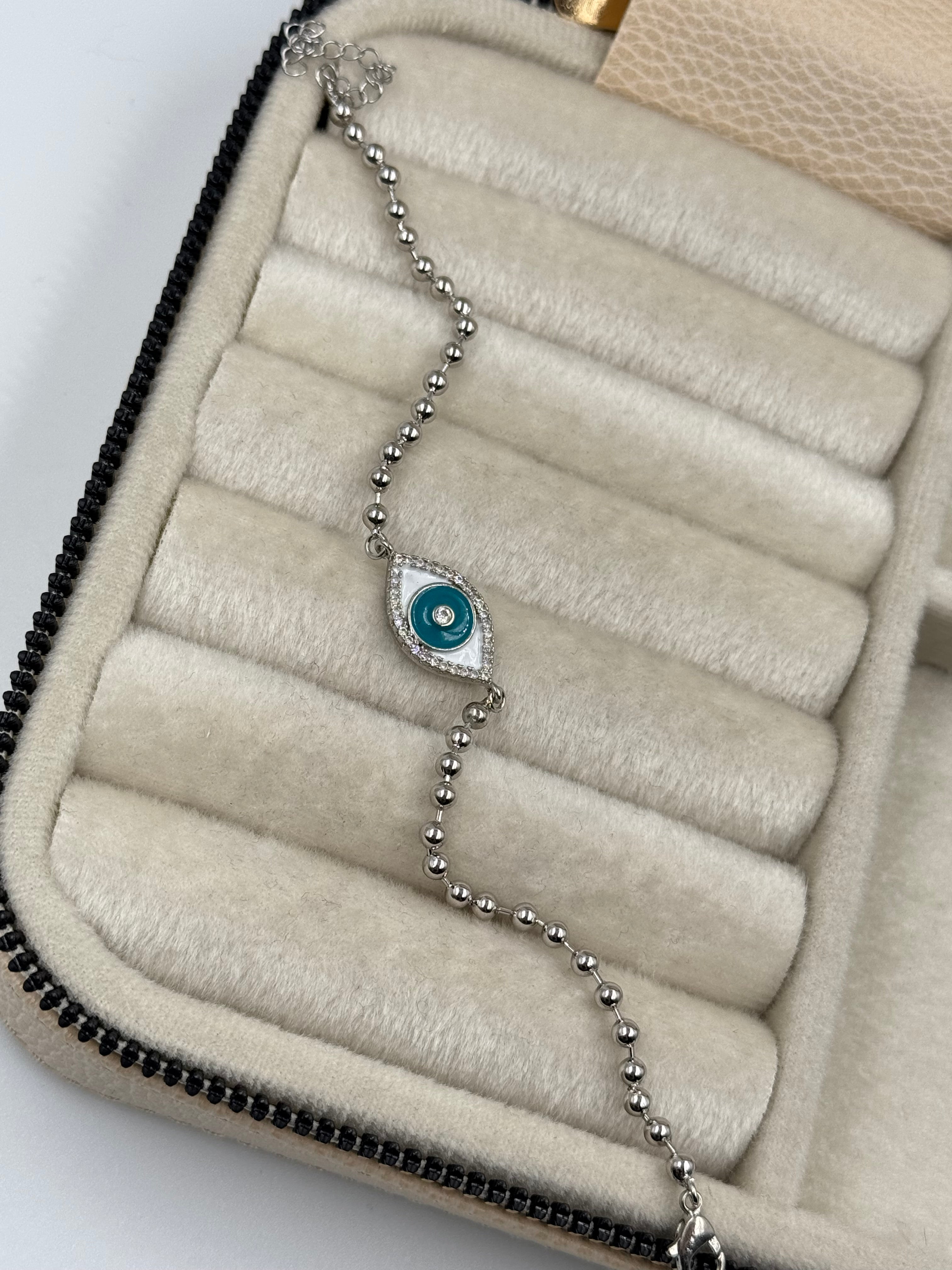 LORA NAZAR BONCUK DETAYLI SİLVER BİLEKLİK