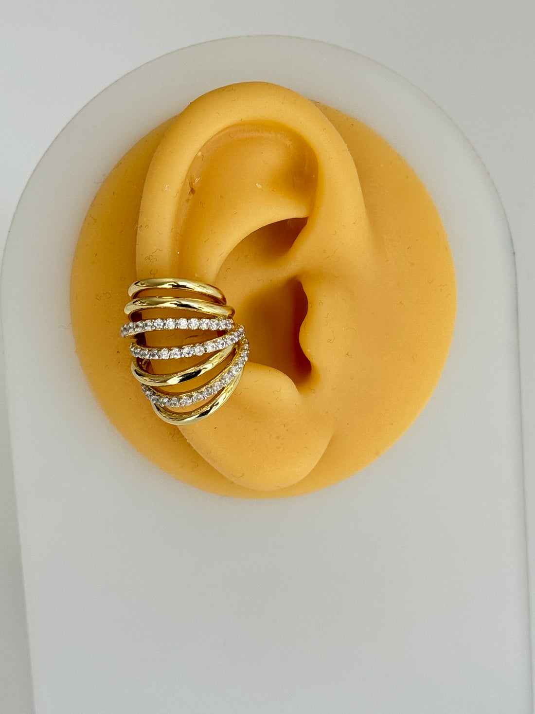 NAVA TAŞ DETAYLI GOLD EARCUFF KIKIRDAK KÜPE