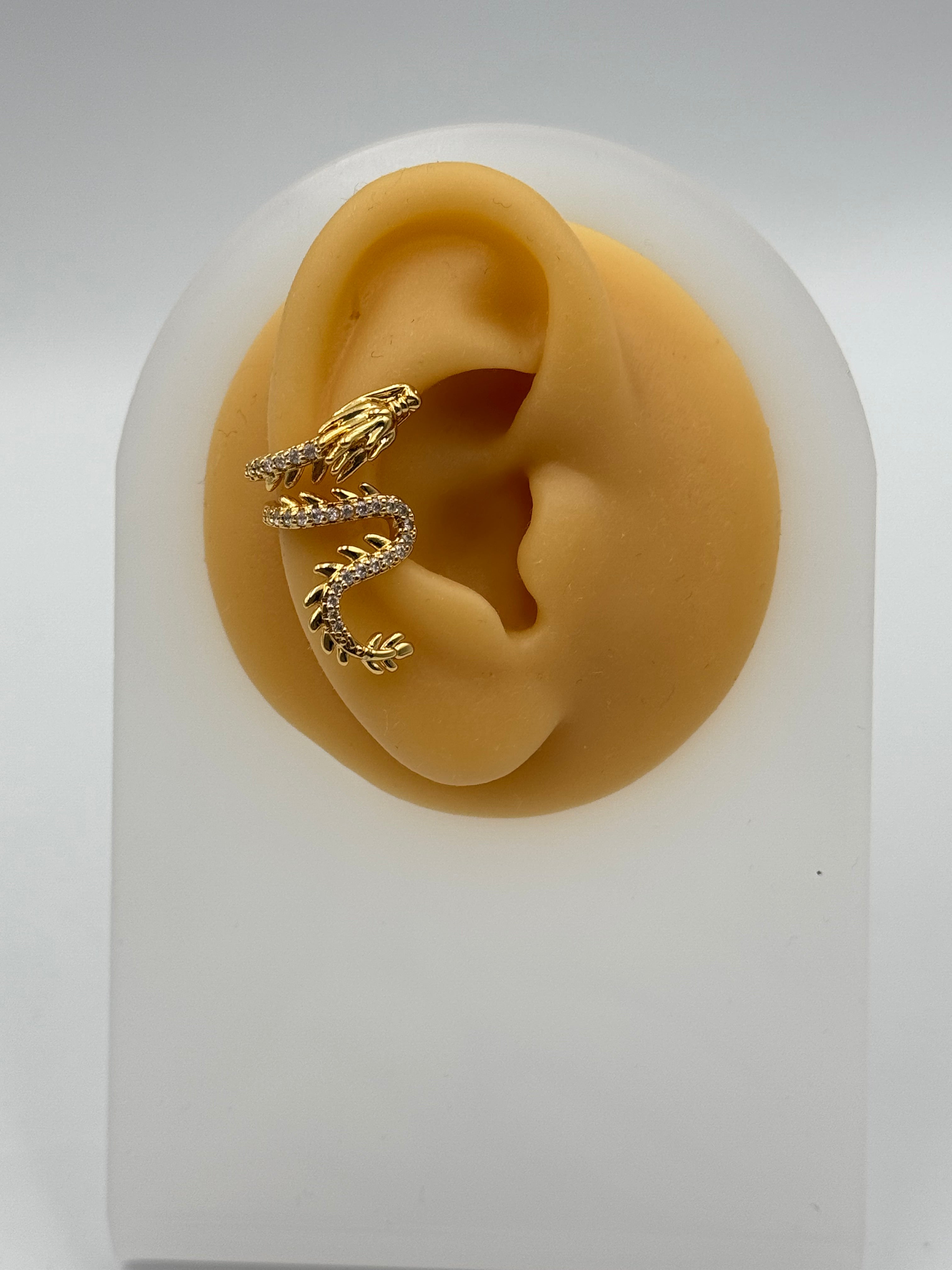 İTHAL DRAGON GOLD KIKIRDAK KÜPE EARCUFF