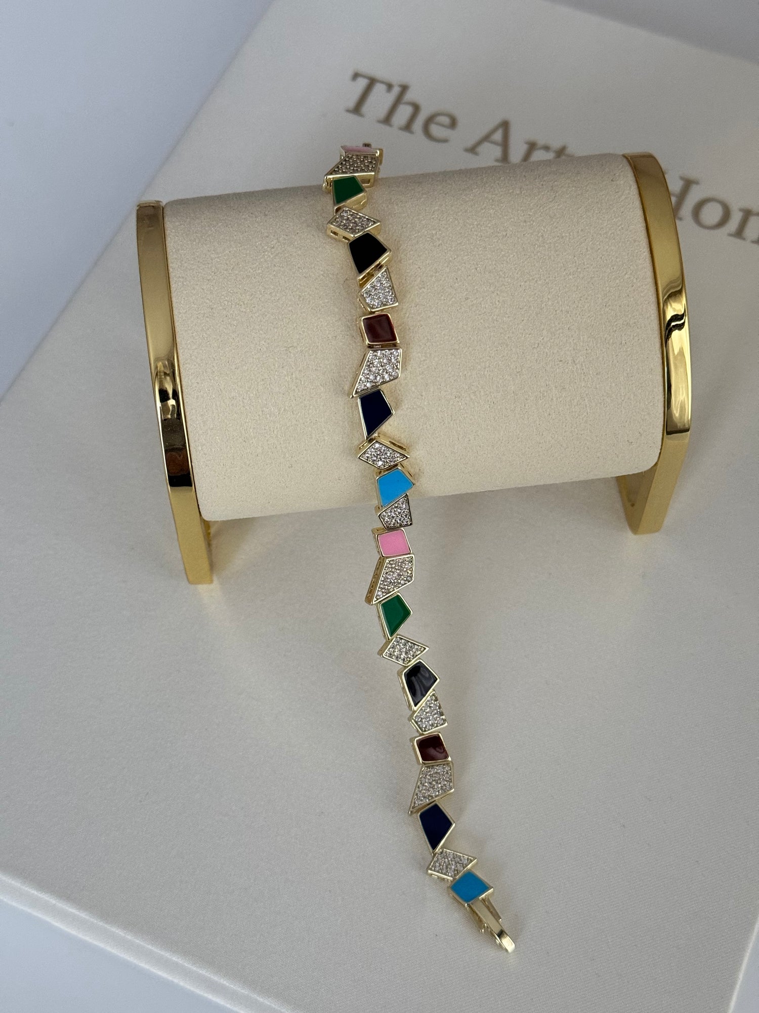 AZADEH RENKLİ MİNE DETAYLI GOLD BİLEKLİK
