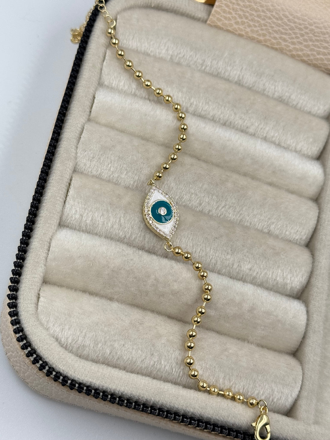 LORA NAZAR BONCUK DETAYLI GOLD BİLEKLİK