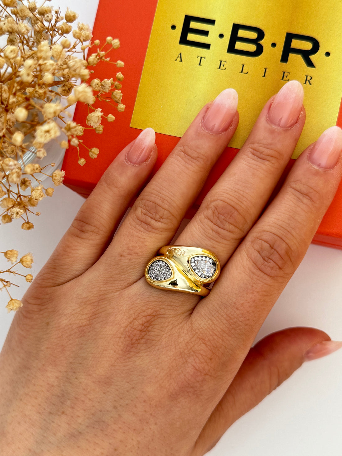 TEORA TAŞ DETAYLI AYARLANABİLİR YÜZÜK