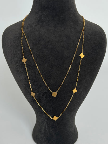 YONCA DETAYLI GOLD ÇELİK KOLYE