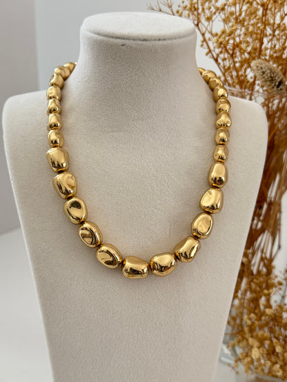 İTHAL KAPLAMA ÇAKIL TAŞI ROSE GOLD KOLYE