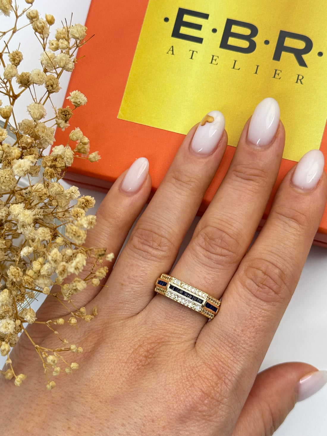 İTHAL LACİVERT TAŞLI GOLD AYARLANABİLİR YÜZÜK