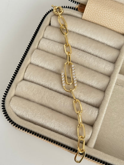 İTHAL ATAÇ DETAYLI GOLD BİLEKLİK