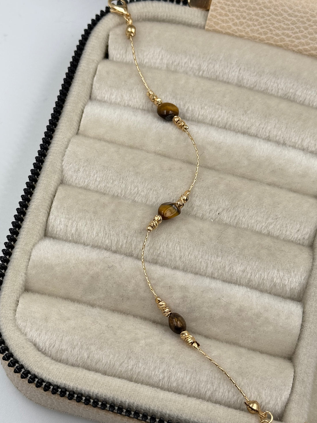 SİYARE KAPLAN GÖZÜ DOĞAL TAŞLI ALTIN KAPLAMA BİLEKLİK