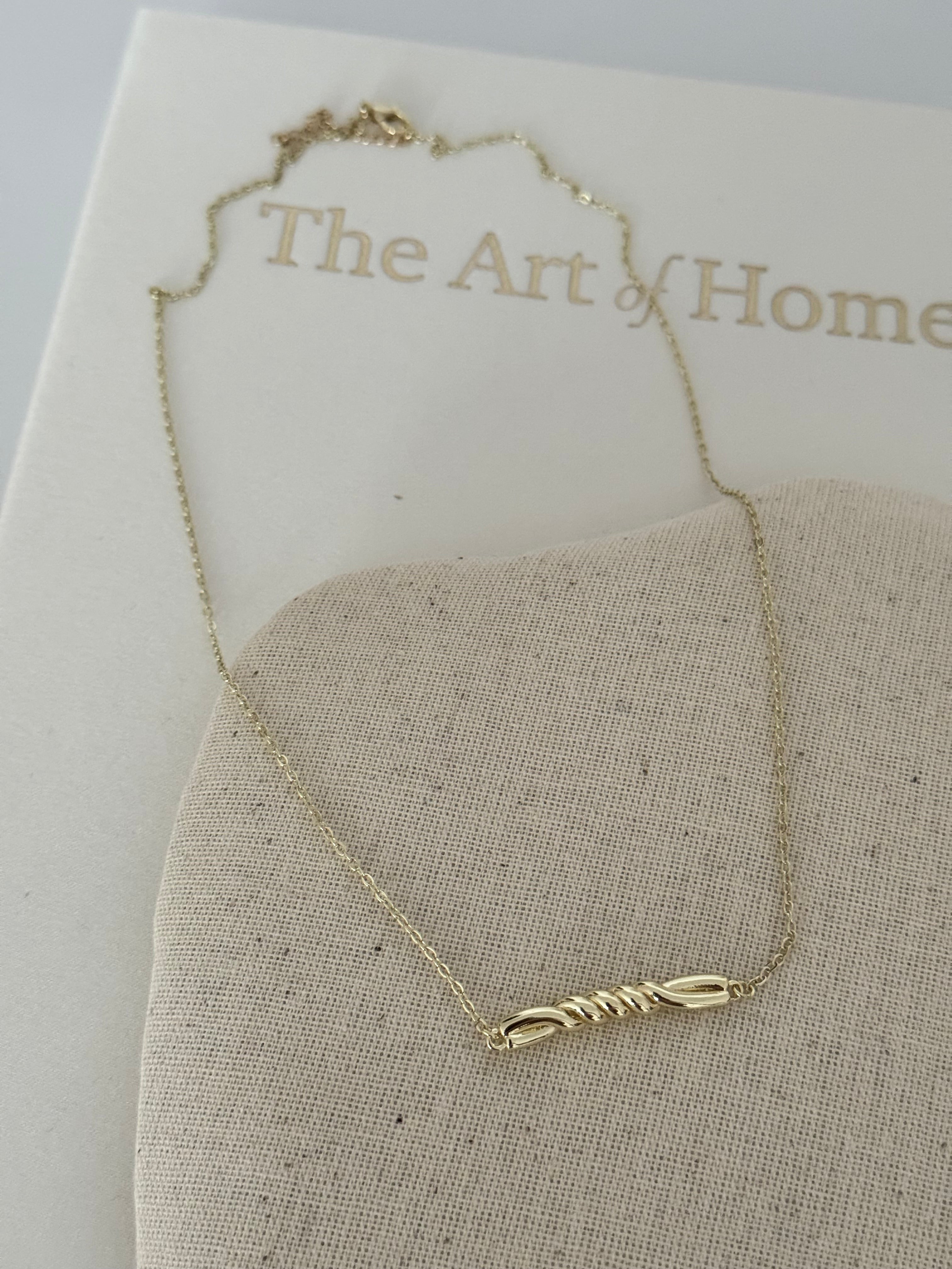 ANAİS BURGU DETAYLI GOLD KOLYE