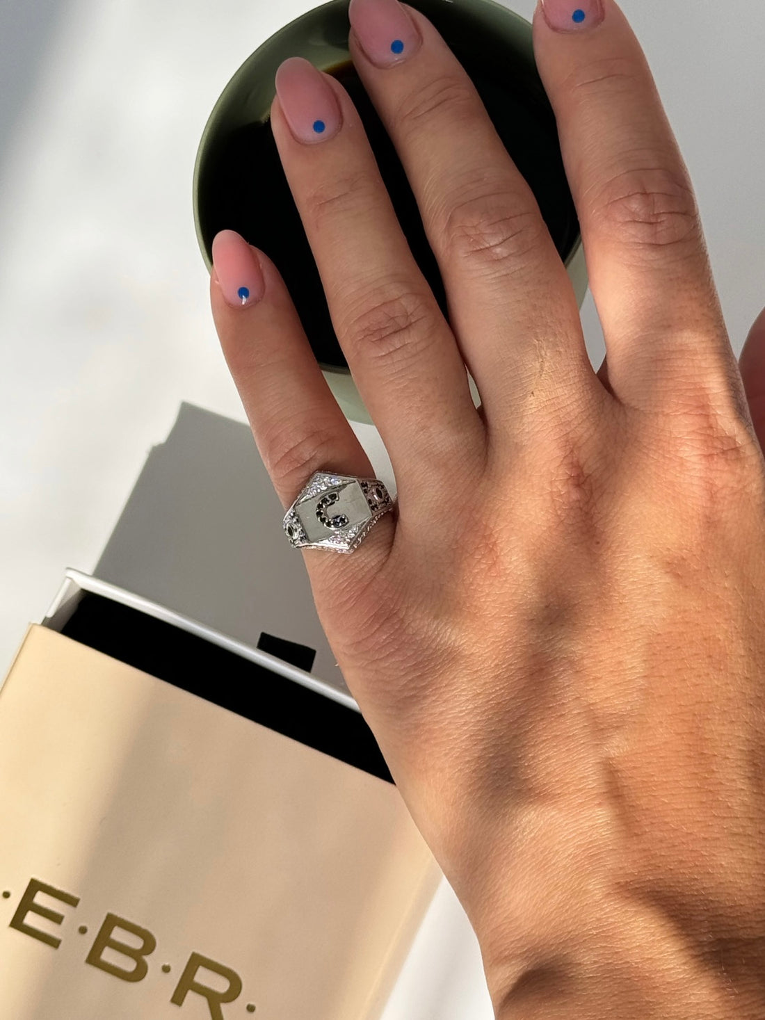 İTHAL C HARF AYARLANABİLİR SİLVER SERÇE PARMAK YÜZÜK