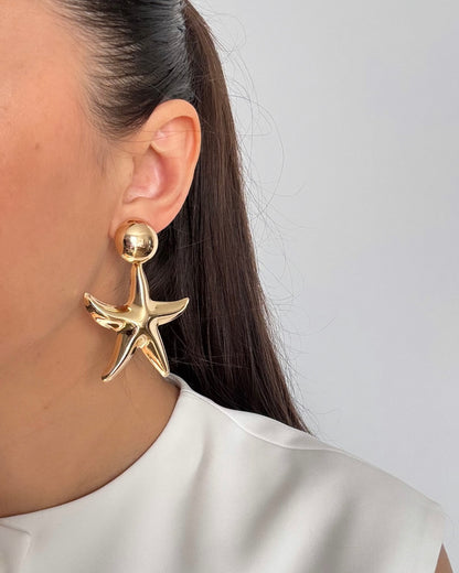 İTHAL DENİZ YILDIZI MODEL GOLD KÜPE