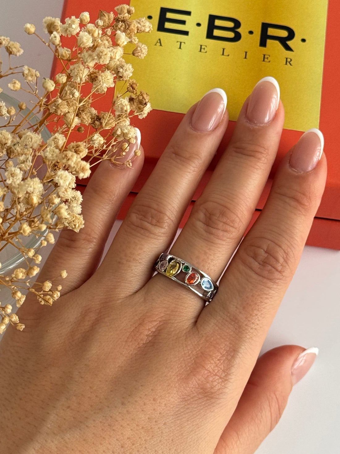 İTHAL RENKLİ TAŞLI SİLVER AYARLANABİLİR YÜZÜK