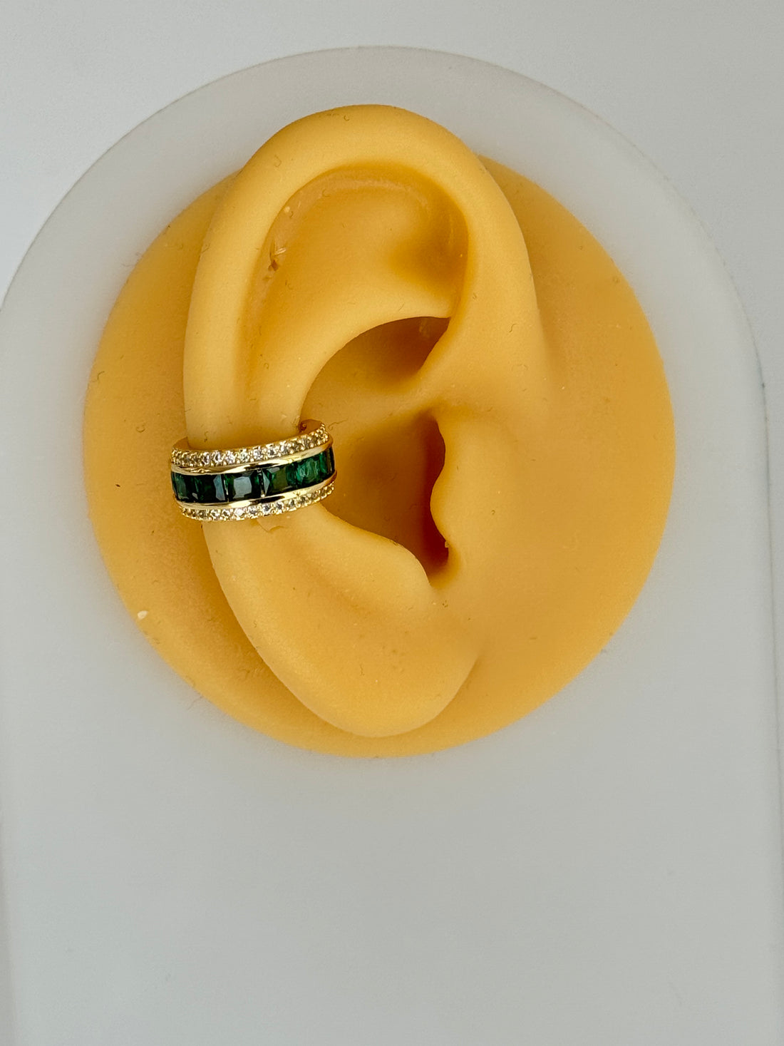 RAHA YEŞİL TAŞLI GOLD EARCUFF KIKIRDAK KÜPE