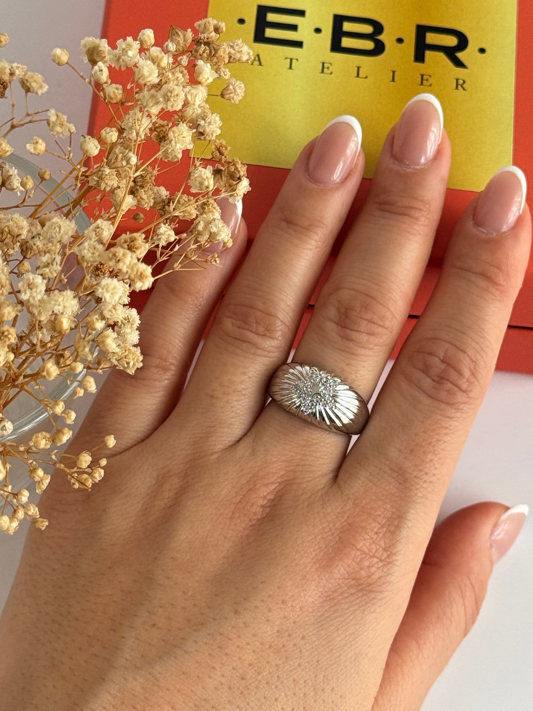 İTHAL YILDIZ DETAYLI SİLVER AYARLANABİLİR YÜZÜK