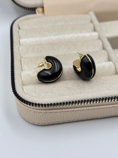 İTHAL SİYAH KEMİK HALKA KÜPE