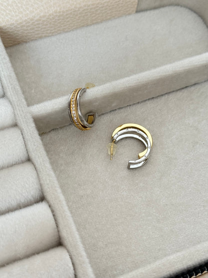 İTHAL MARKA MODEL ÇİFT RENK HALKA KÜPE