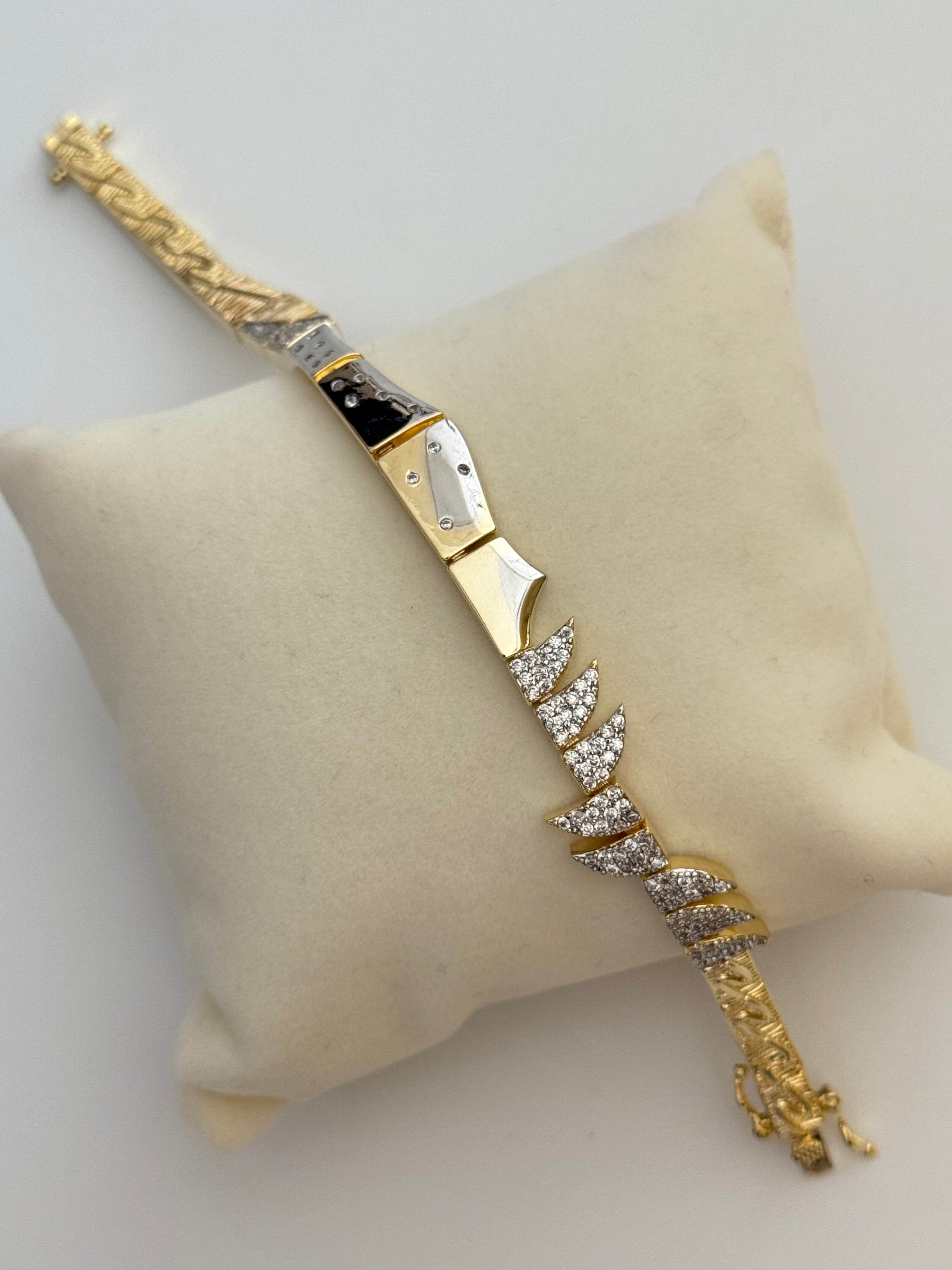 TOREZ İTHAL TAŞ DETAYLI GOLD BİLEKLİK