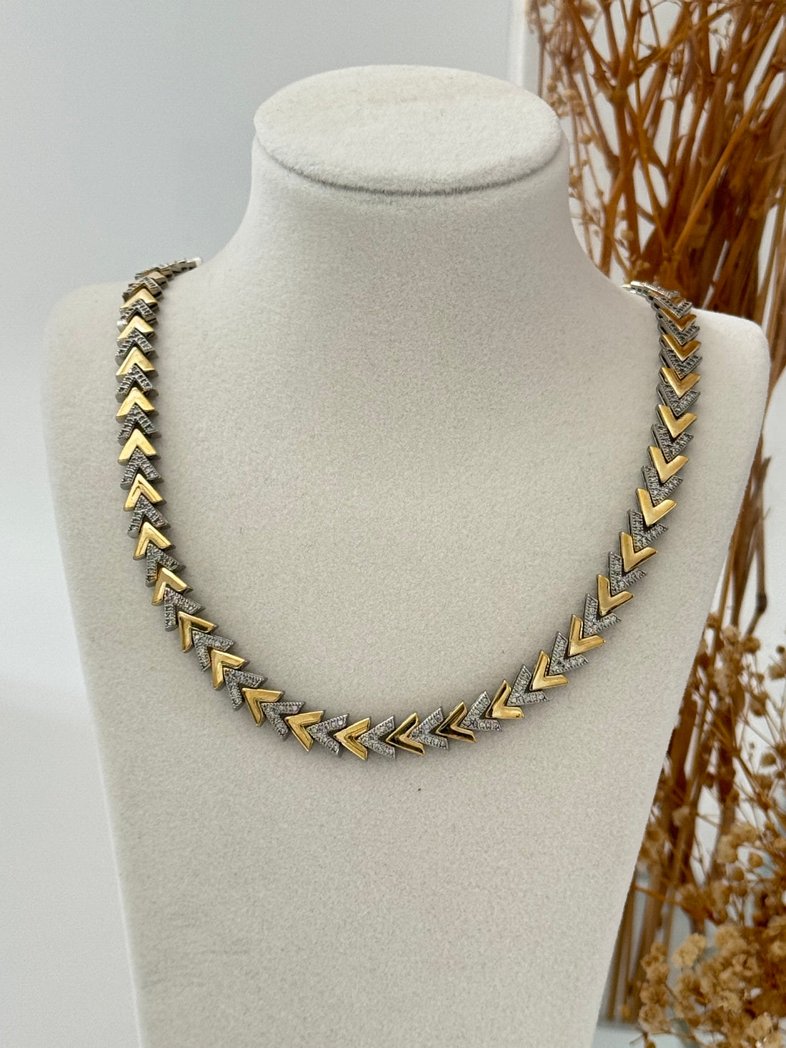 İTHAL KILÇIK DETAYLI GOLD SİLVER KOLYE