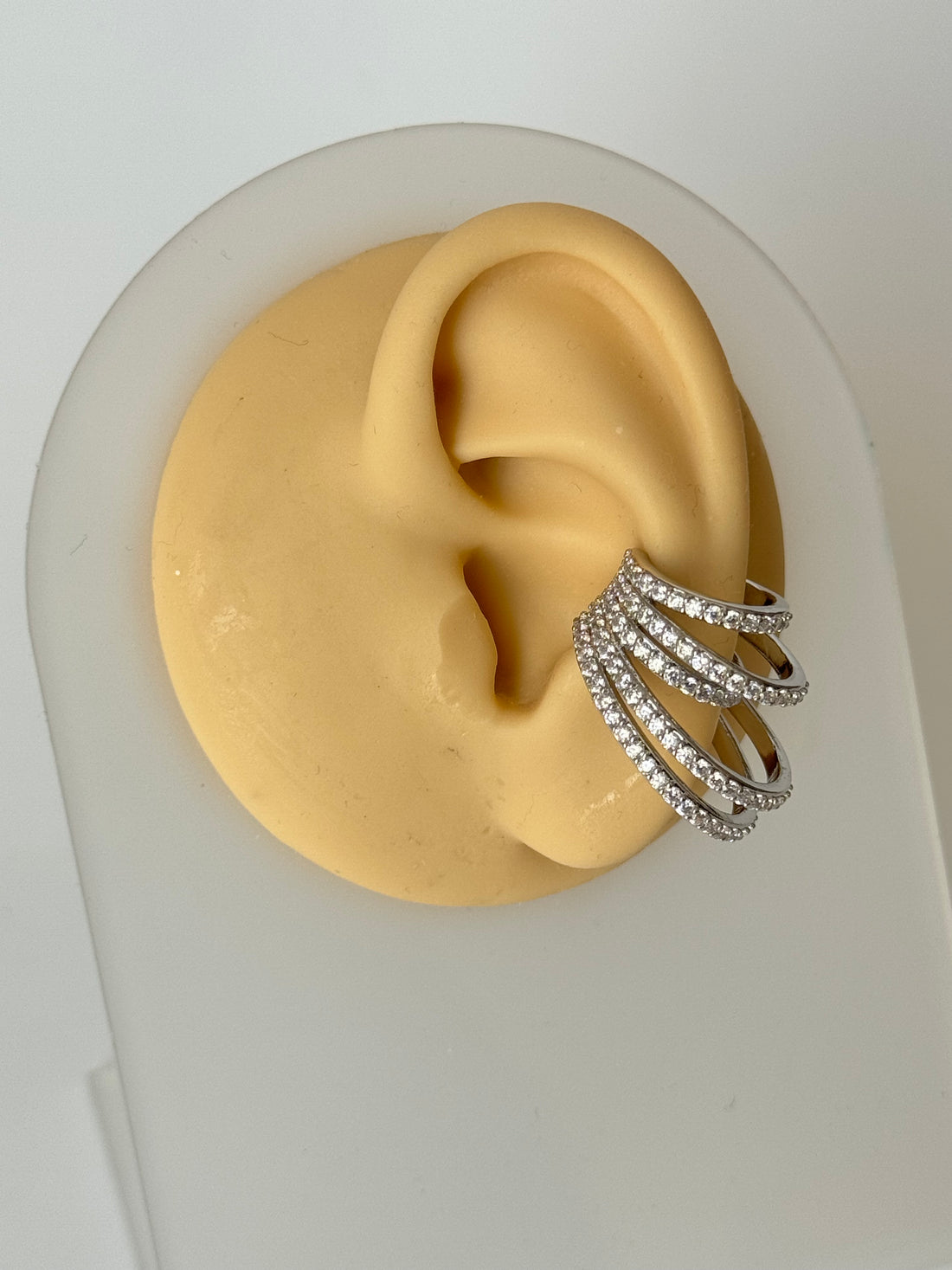 ELEN TAŞ DETAYLI SİLVER KIKIRDAK KÜPE EARCUFF