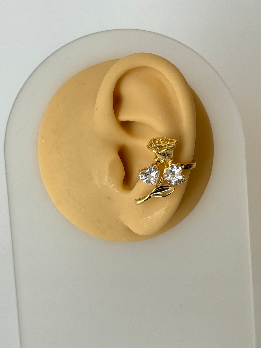 RAHİ GÜL DETAYLI GOLD KIKIRDAK KÜPE EARCUFF