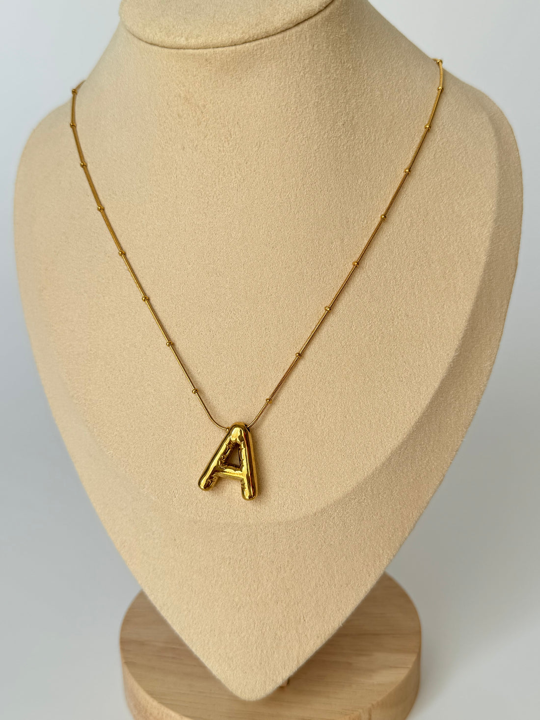 İthal Balon A Harf Gold Kolye