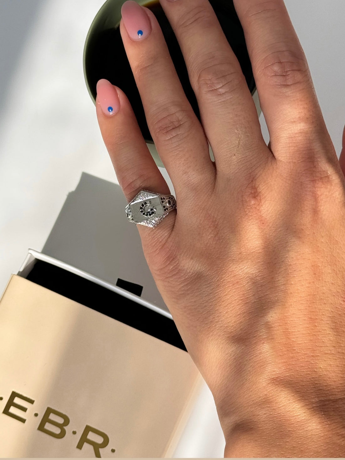 İTHAL G HARF AYARLANABİLİR SİLVER SERÇE PARMAK YÜZÜK