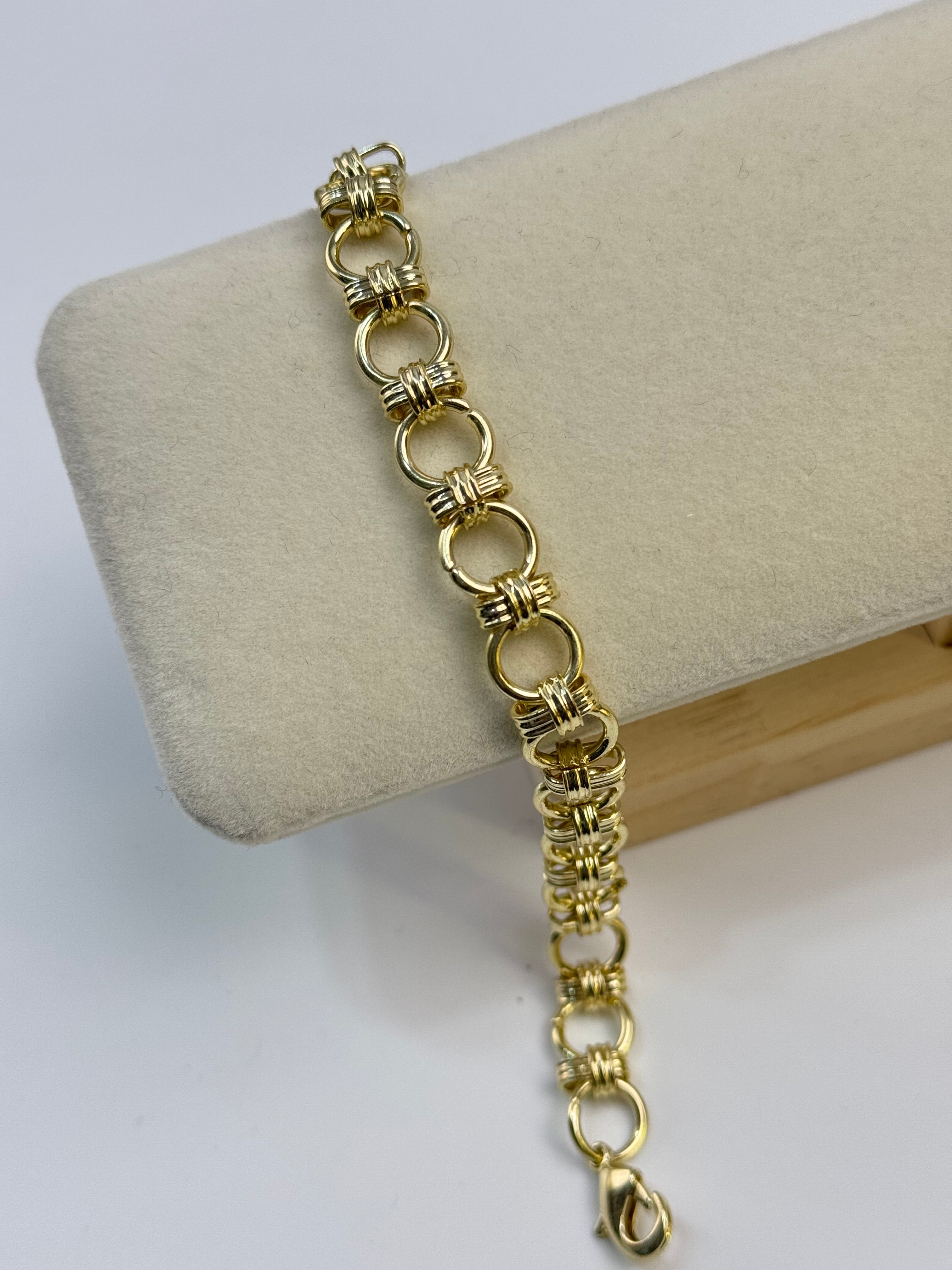 İTHAL HALKA DETAYLI GOLD BİLEKLİK