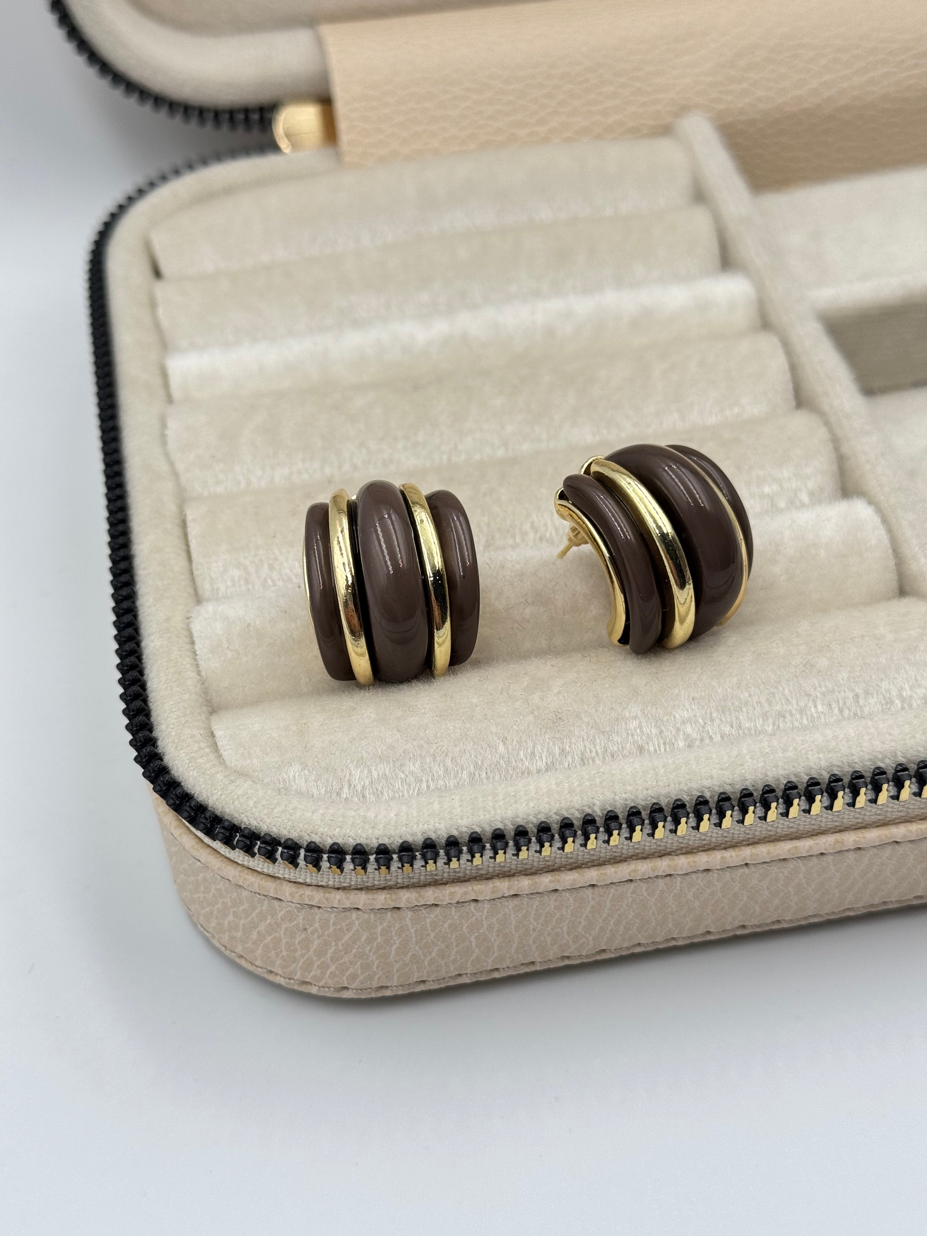 İTHAL KAHVERENGİ KEMİK KÜPE