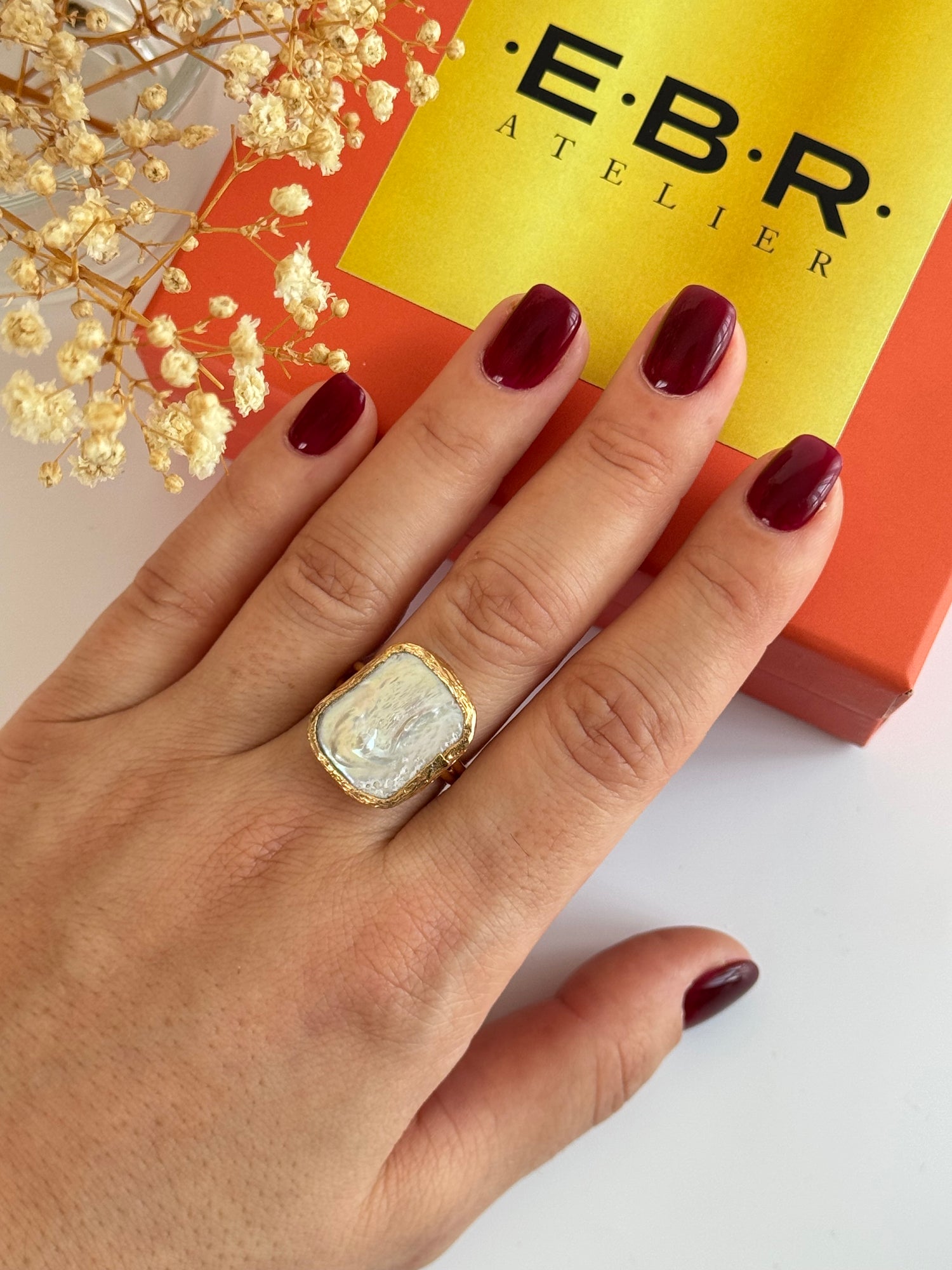 GERÇEK İNCİLİ ALTIN KAPLAMA AYARLANABİLİR YÜZÜK 0