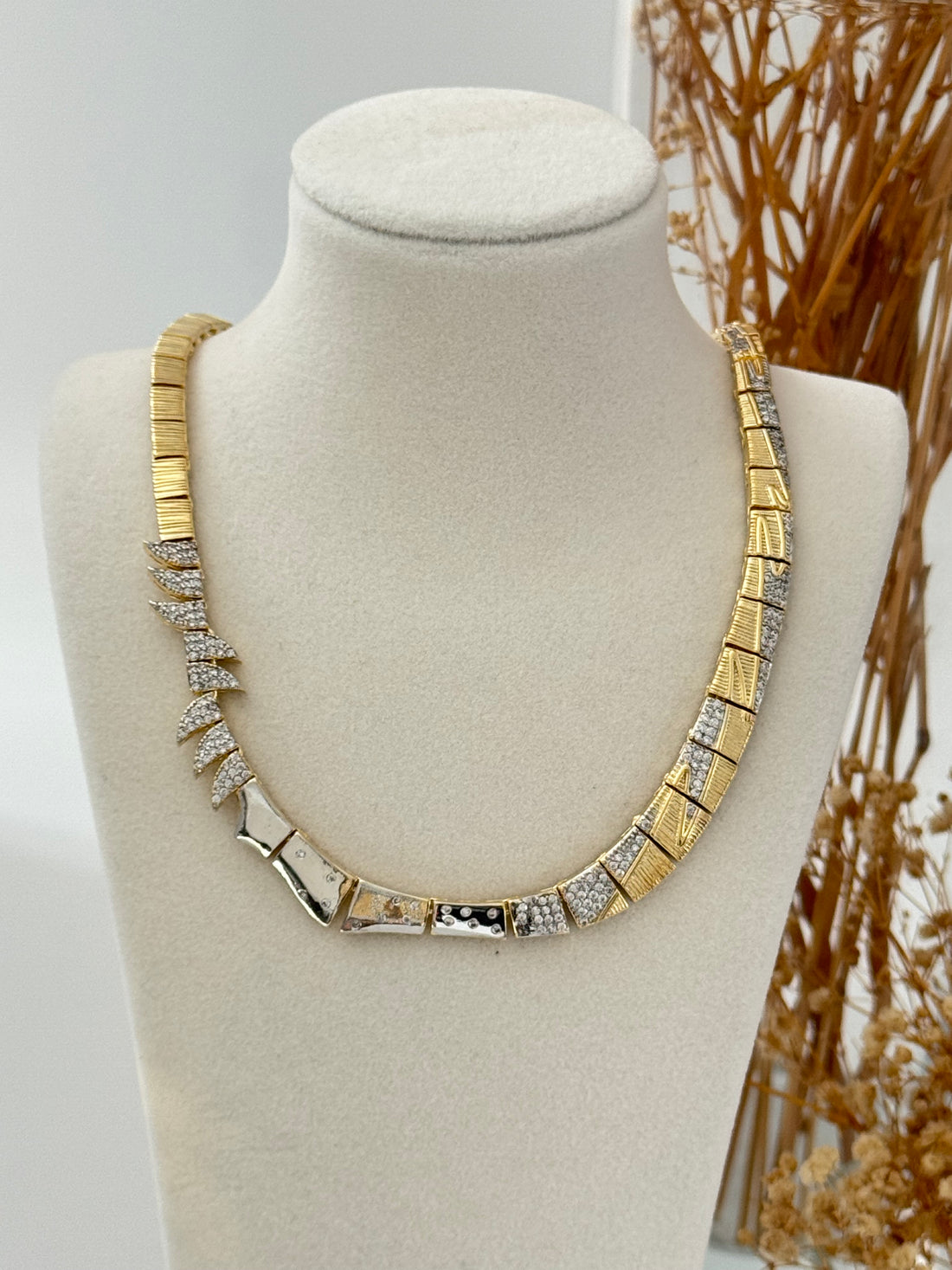 TOREZ İTHAL TAŞ DETAYLI GOLD KOLYE