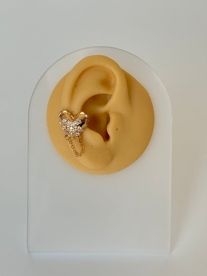 İTHAL KALPLİ GOLD SAĞ KULAK KIKIRDAK KÜPE EARCUFF