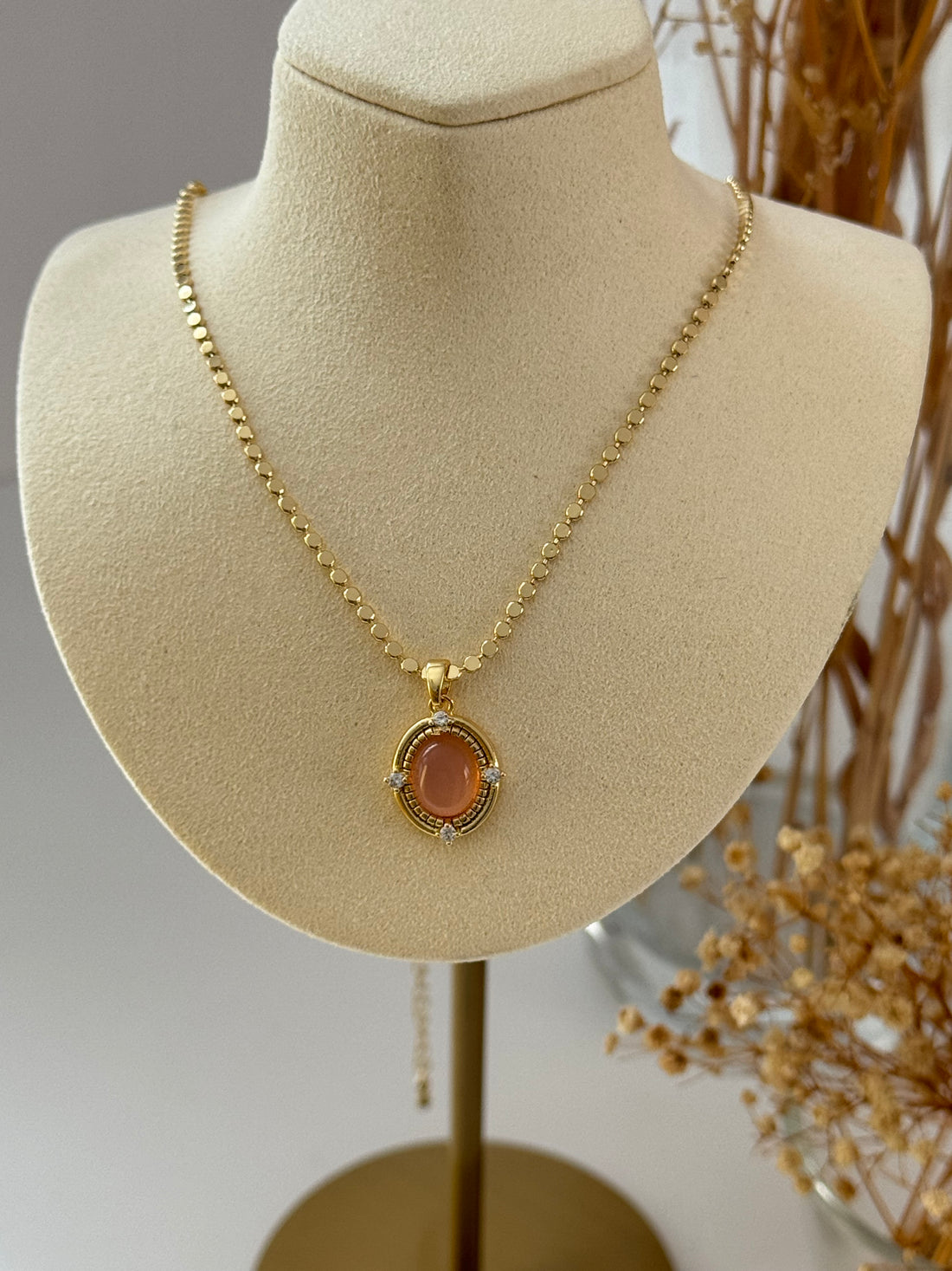 VAHE FİRUZE TAŞLI EZME ZİNCİRLİ UZUN KOLYE 60cm