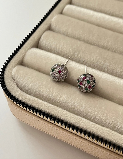 İTHAL ZİRKON TAŞLI SİLVER TOP KÜPE