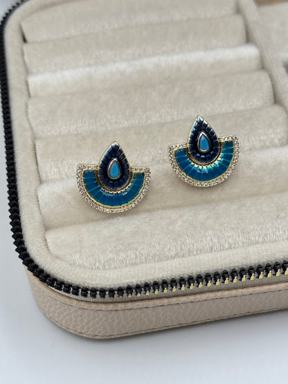 İTHAL MAVİ BONCUKLU KÜPE