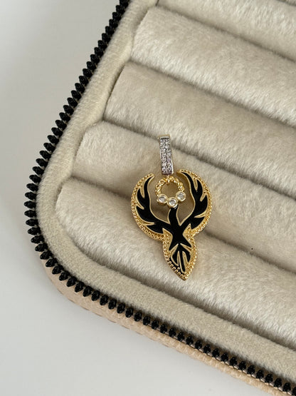 İTHAL ANKA KUŞU DETAYLI GOLD CHARM