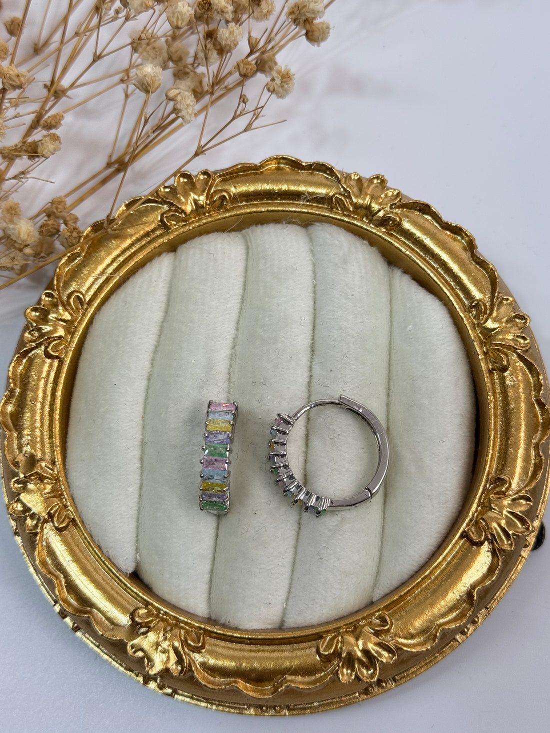 İTHAL RENKLİ TAŞLI SİLVER HALKA KÜPE