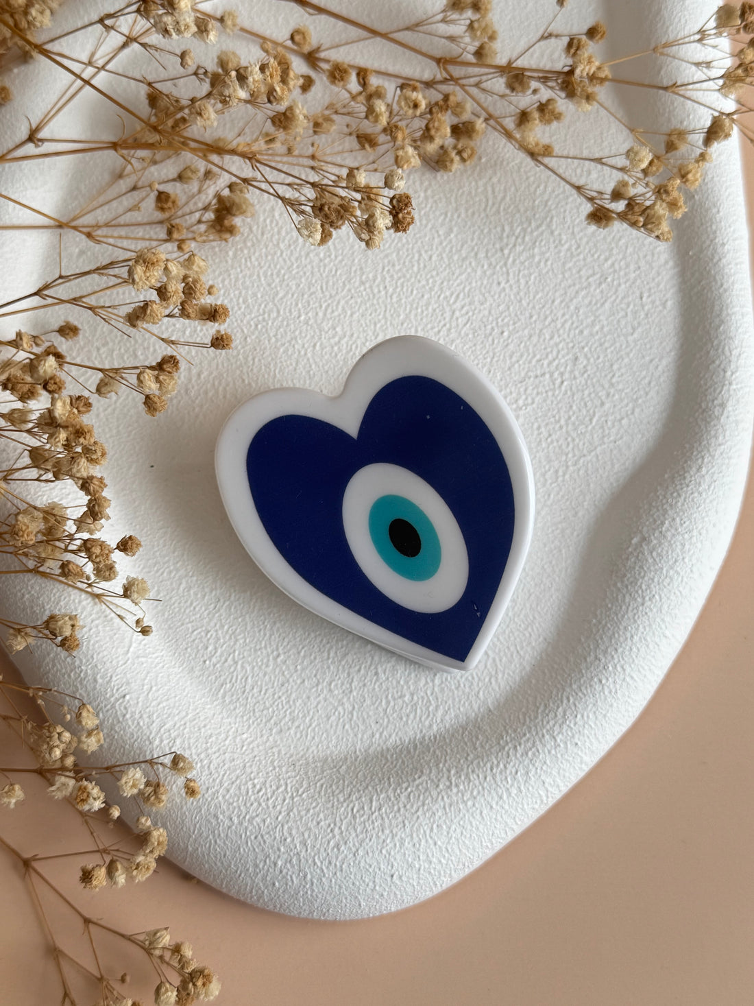 İTHAL NAZAR BONCUKLU KALP DETAYLI KEMİK MANDAL TOKA