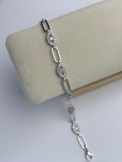 NAVAZ GÖZ DETAYLI SİLVER BİLEKLİK