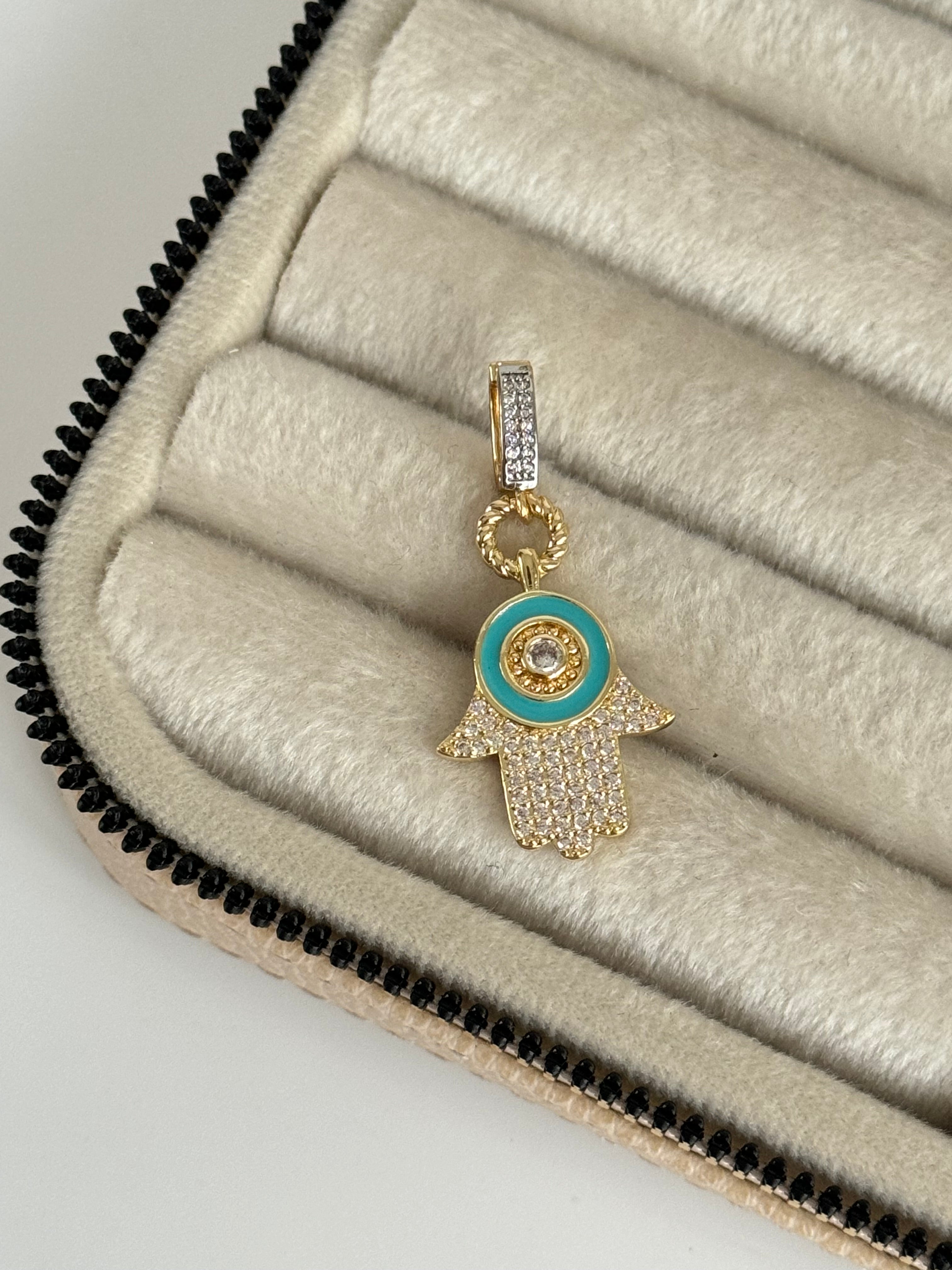 İTHAL FATİMA ANA ELİ DETAYLI GOLD CHARM