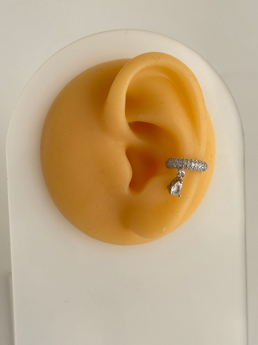 İTHAL SALLANTILI DAMLA TAŞLI SİLVER KIKIRDAK KÜPE EARCUFF