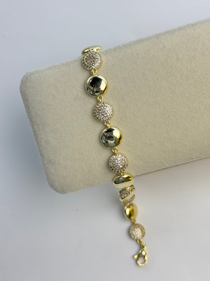 İTHAL OVAL TAŞ DETAYLI GOLD BİLEKLİK