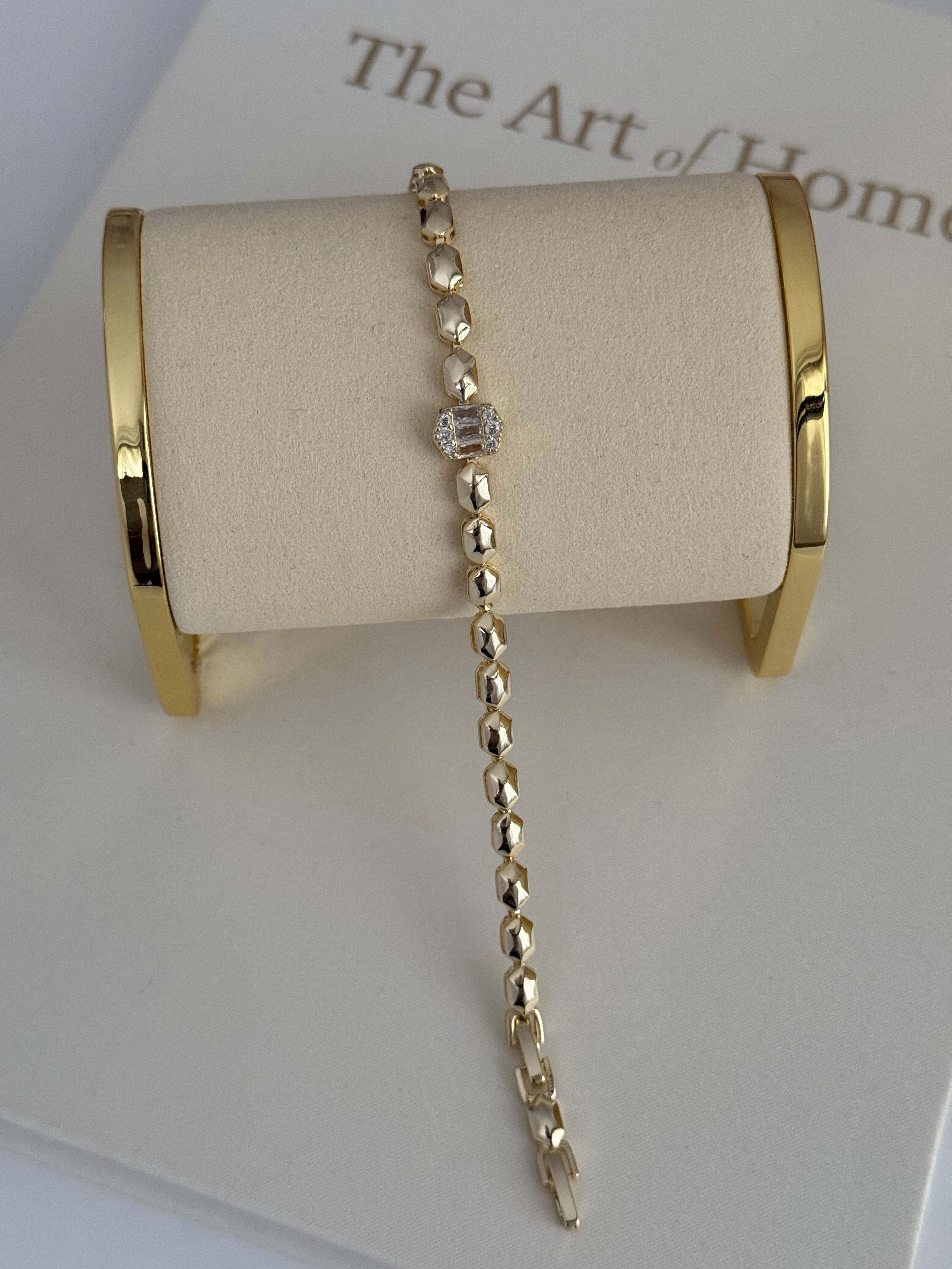 DARİNA BAGET TAŞ DETAYLI GOLD BİLEKLİK